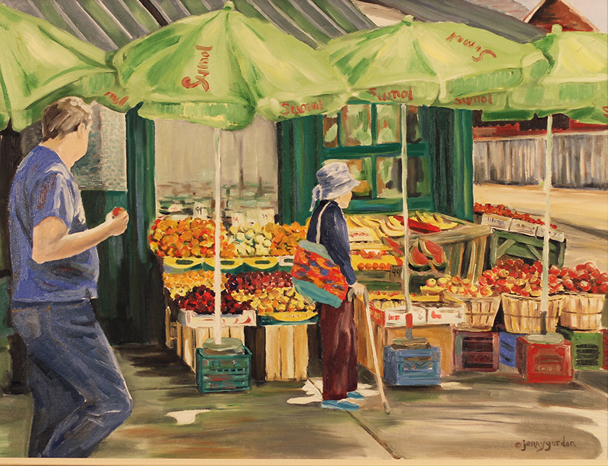 Painting of Kensington Market Toronto by Jenny Gordon