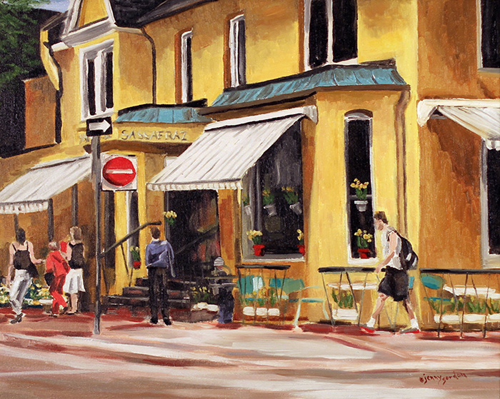 Painting of Sassafraz Restaurant Toronto by Jenny Gordon
