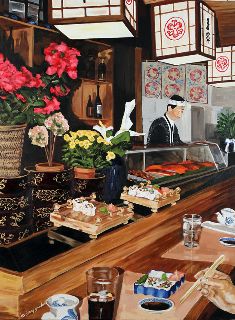 Painting of Shogun Sushi Toronto by Jenny Gordon