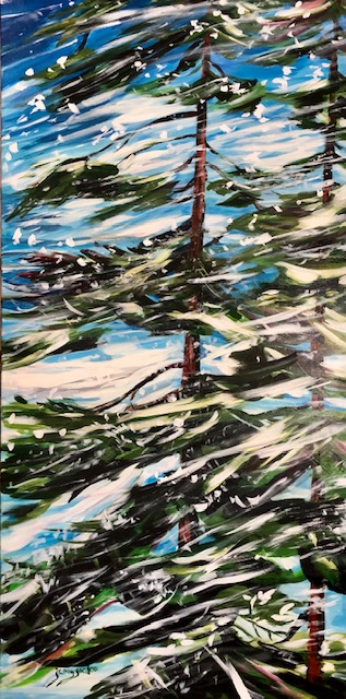 Painting of a winter blizzard by Jenny Gordon